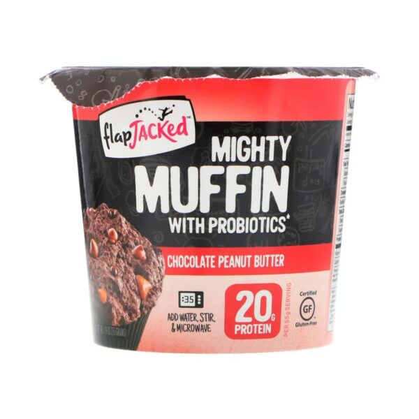 FlapJacked Mighty Muffin – Chocolate Peanut Butter (20g Protein, With Probiotics)